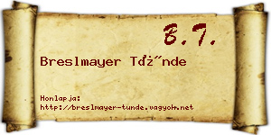 Breslmayer Tünde névjegykártya